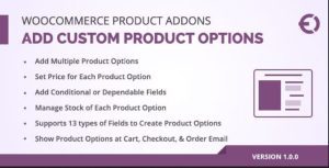 WooCommerce Custom Product Addons, Custom Product Options